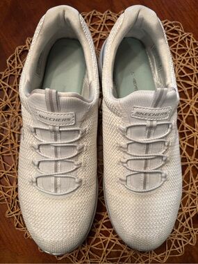 Skechers Slip-On Knit Sneakers in White